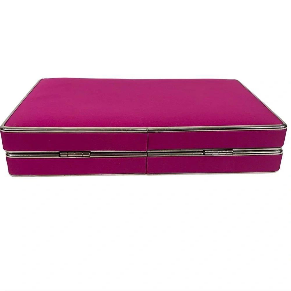 Lula Townsend Fuchsia Box Handbag with Rhinestone Closure - Picture 6 of 12